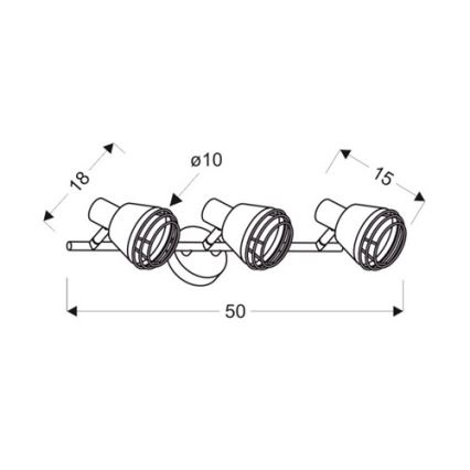 Точечный светильник NERIA 3xE14/40W/230V черный/медный