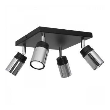 Точечный светильник NEST 4xGU10/8W/230V черный/блестящий хром