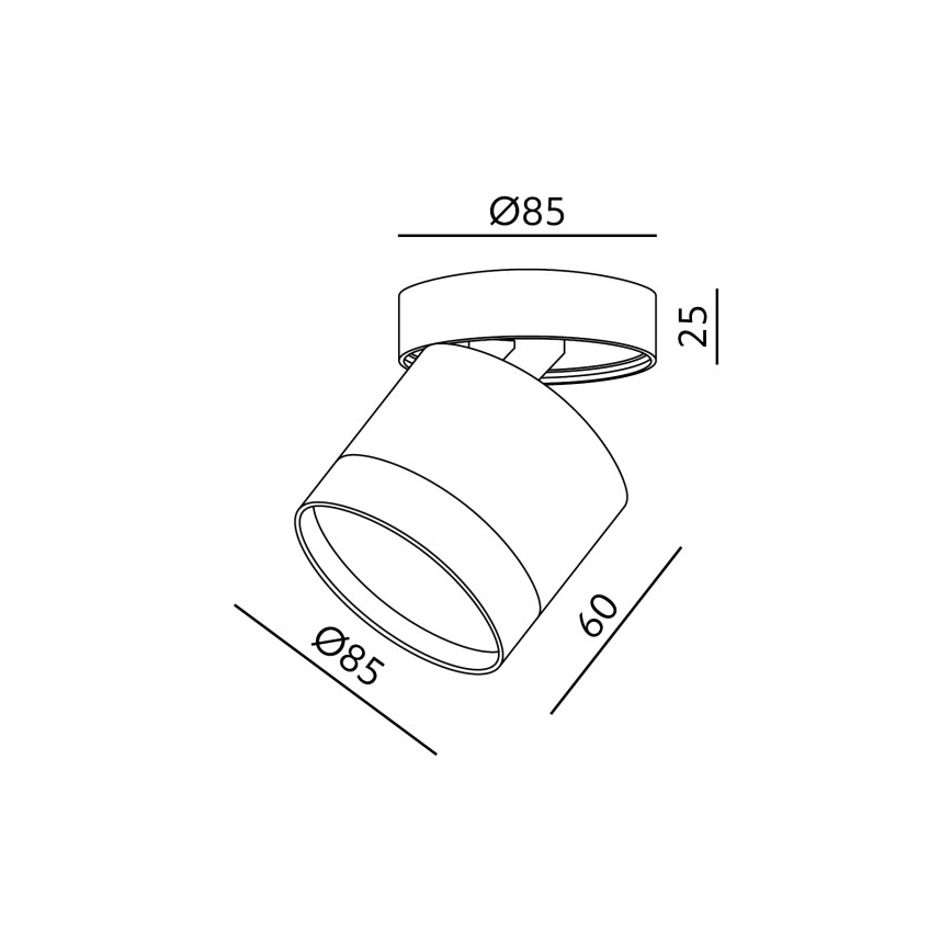 Точечный светильник OH12F 1xGX53/35W/230V 8,5 см чёрный