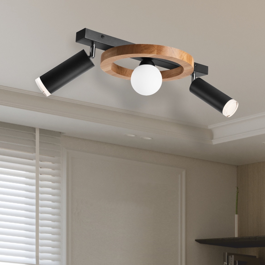 Точечный светильник OTIS 1xG9/5W/230V + 2xE27/15W/230V дуб