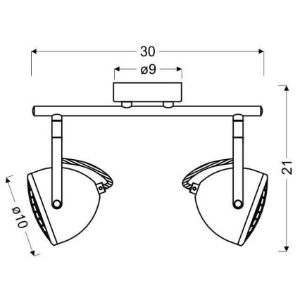 Точечный светильник PENT 2xGU10/50W/230V