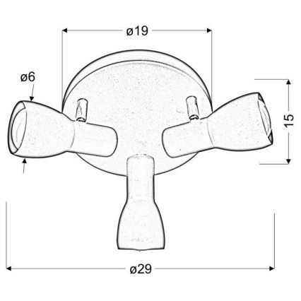 Точечный светильник PICARDO 3xE14/40W/230V бирюзовый