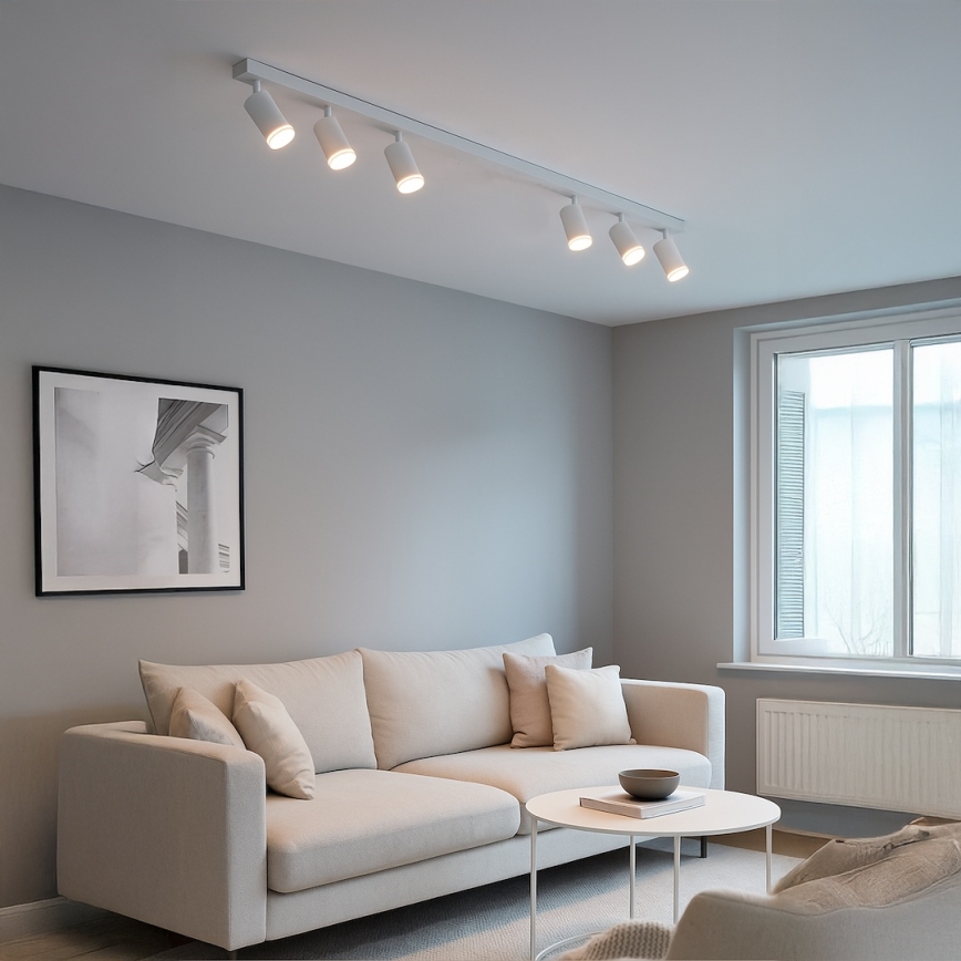 Точечный светильник PIPE на 6 ламп GU10, 10 Вт, 230 В, белый