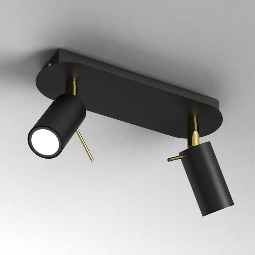 Точечный светильник PRESTON 2xGU10/40W/230V черный/золотой