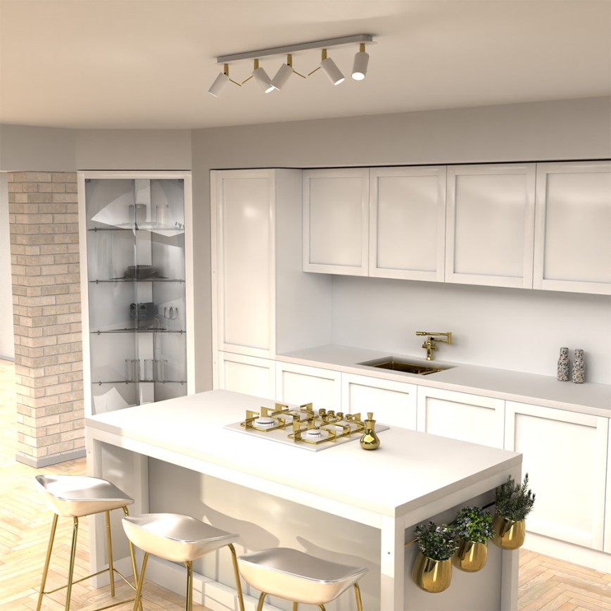 Точечный светильник PRESTON 5xGU10/40W/230V белый/золотой