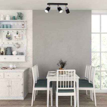 Точечный светильник RENO 3xGU10/8W/230V черный/блестящий хром