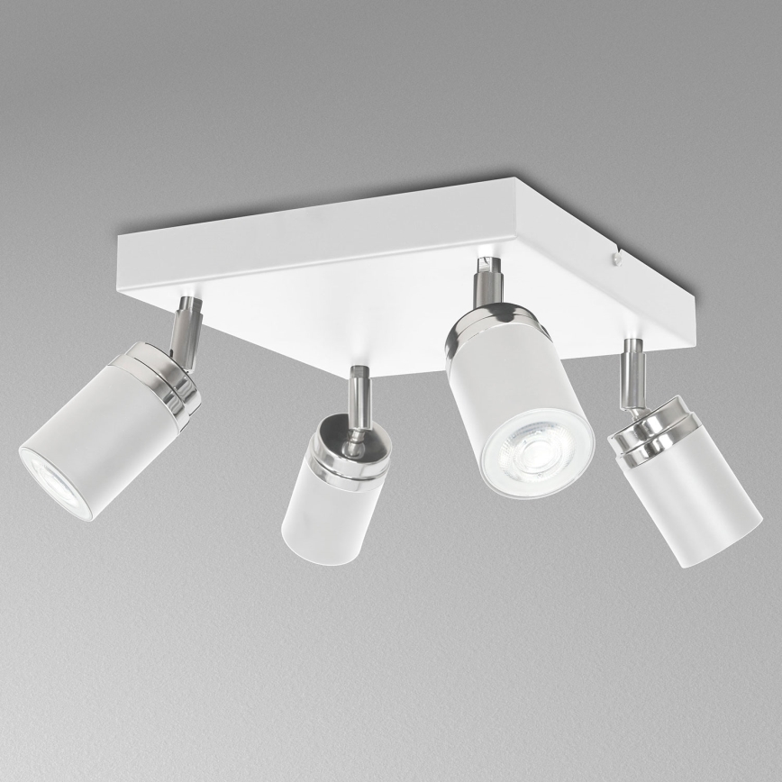 Точечный светильник RENO 4xGU10/8W/230V белый/блестящий хром