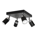 Точечный светильник RENO 4xGU10/8W/230V черный/блестящий хром