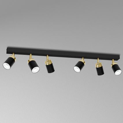 Точечный светильник RENO 6xGU10/8W/230V черный/золотистый