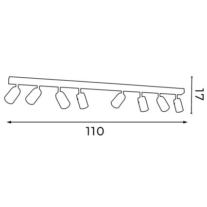 Точечный светильник RENO 8xGU10/60W/230V черный/блестящий хром