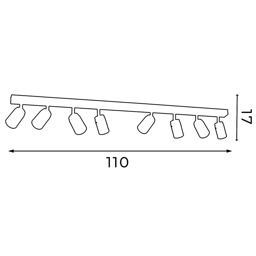 Точечный светильник RENO 8xGU10/60W/230V черный/блестящий хром