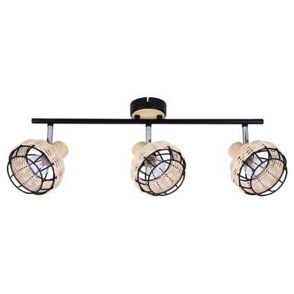 Точечный светильник TAJGA 3xE14/40W/230V ротанг/черный