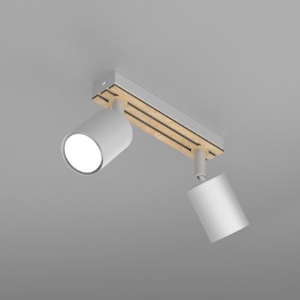 Точечный светильник TERRA 2xGU10/8W/230V белый/дуб