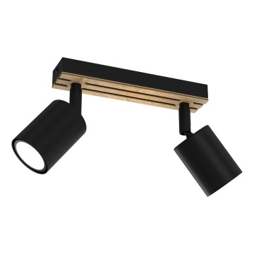 Точечный светильник TERRA 2xGU10/8W/230V черный/дуб