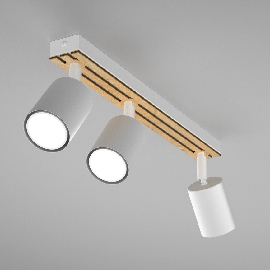 Точечный светильник TERRA 3xGU10/8W/230V белый/дуб