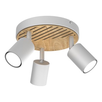 Точечный светильник TERRA 3xGU10/8W/230V белый/дуб