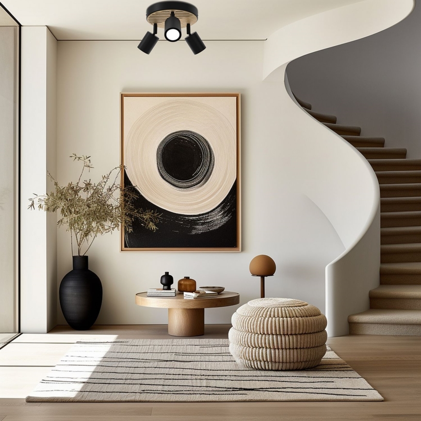 Точечный светильник TERRA 3xGU10/8W/230V черный/дуб