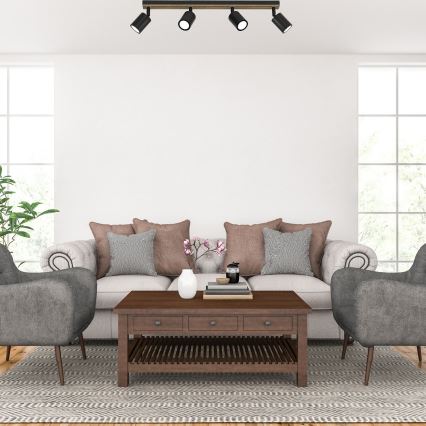 Точечный светильник TERRA 4xGU10/8W/230V черный/дуб