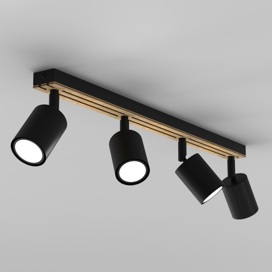 Точечный светильник TERRA 4xGU10/8W/230V черный/дуб