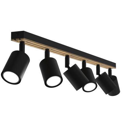 Точечный светильник TERRA 6xGU10/8W/230V черный/дуб