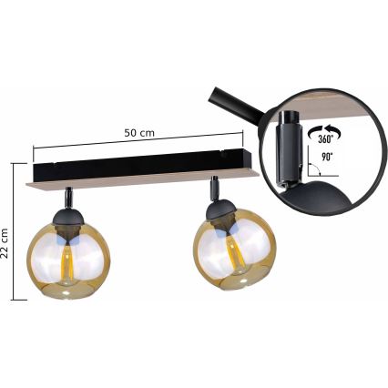 Точечный светильник THEA WOOD 2xE27/60W/230V