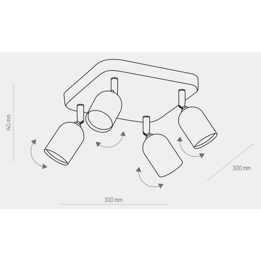 Точечный светильник TOP 4xGU10/10W/230V серая