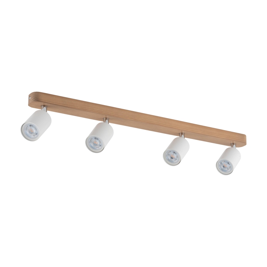 Точечный светильник TOP WOOD 4xGU10/10W/230V белый/дерево