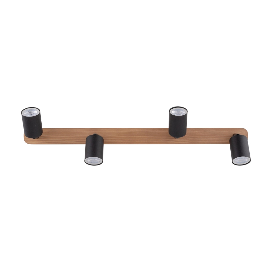 Точечный светильник TOP WOOD 4xGU10/10W/230V черный/дерево
