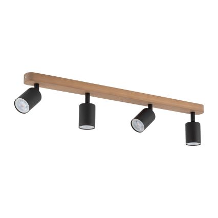 Точечный светильник TOP WOOD 4xGU10/10W/230V черный/дерево
