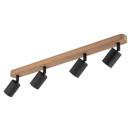 Точечный светильник TOP WOOD 4xGU10/10W/230V черный/дерево