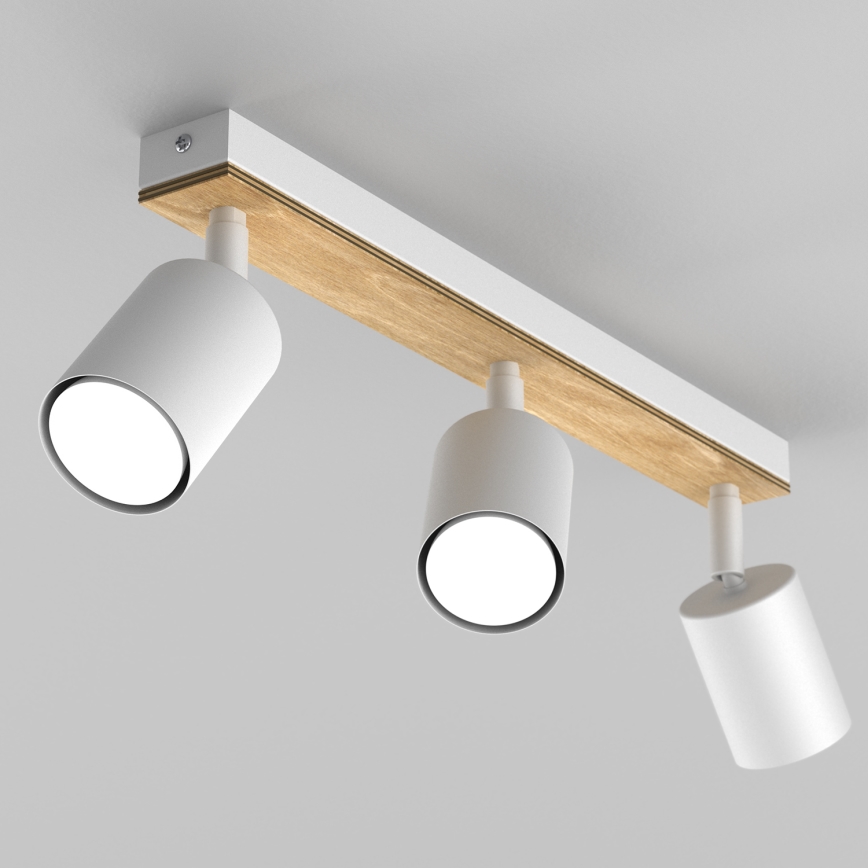 Точечный светильник TULON 3xGU10/8W/230V белый/дуб