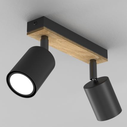 Точечный светильник TULON 3xGU10/8W/230V черный/дуб