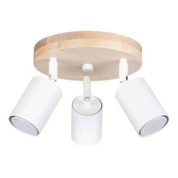 Точечный светильник VERDO 3xGU10/10W/230V белый/бук