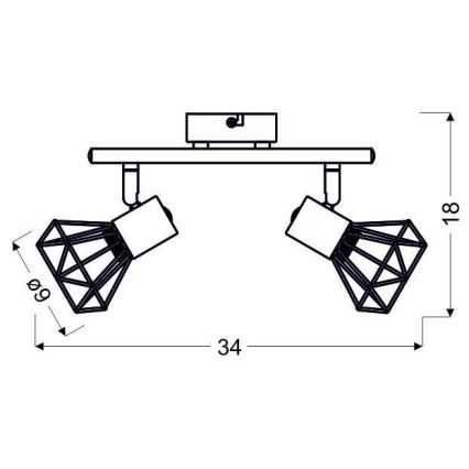 Точечный светильник VERVE 2xE14/40W/230V