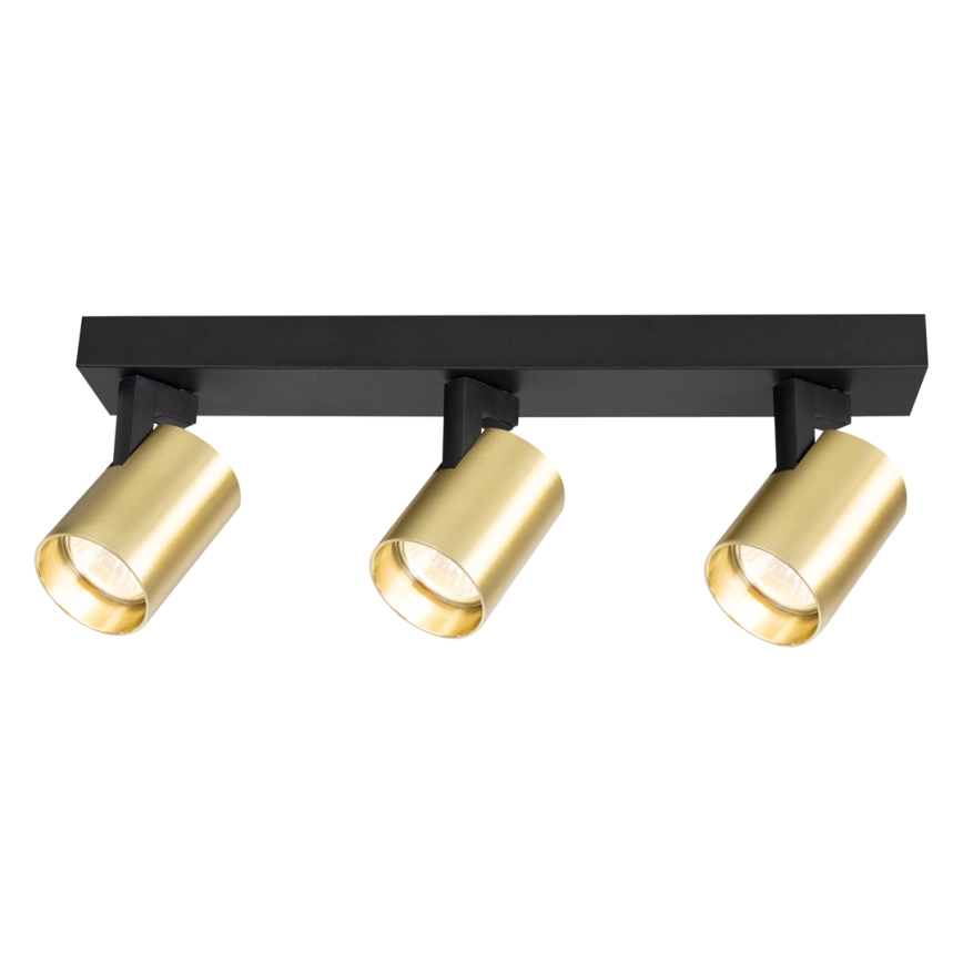 Точечный светильник VOLF 3xGU10/10W/230V золотистый/черный