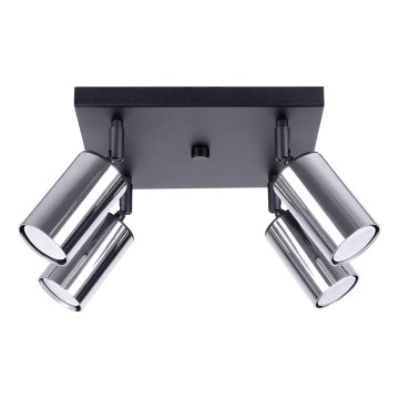 Точечный светильник WINX 4xGU10/10W/230V черный/блестящий хром