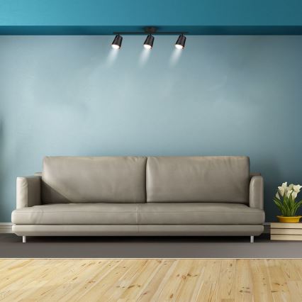 Точечный светодиодный светильник  3xLED/5W/230V 4000K черная