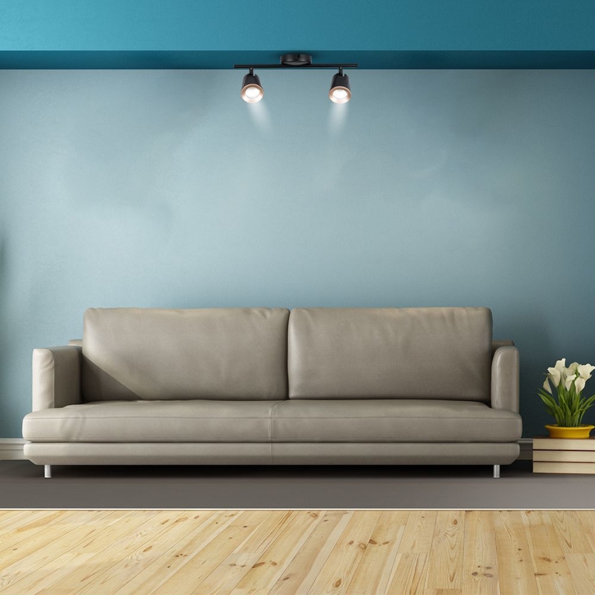 Точковий LED світильник 2xLED/5W/230V 3000K чорний