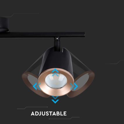 Точковий LED світильник 3xLED/5W/230V 4000K чорний