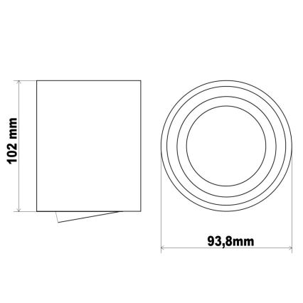 Точковий LED світильник TUBA 1xGU10/5W/230V 2700K чорний