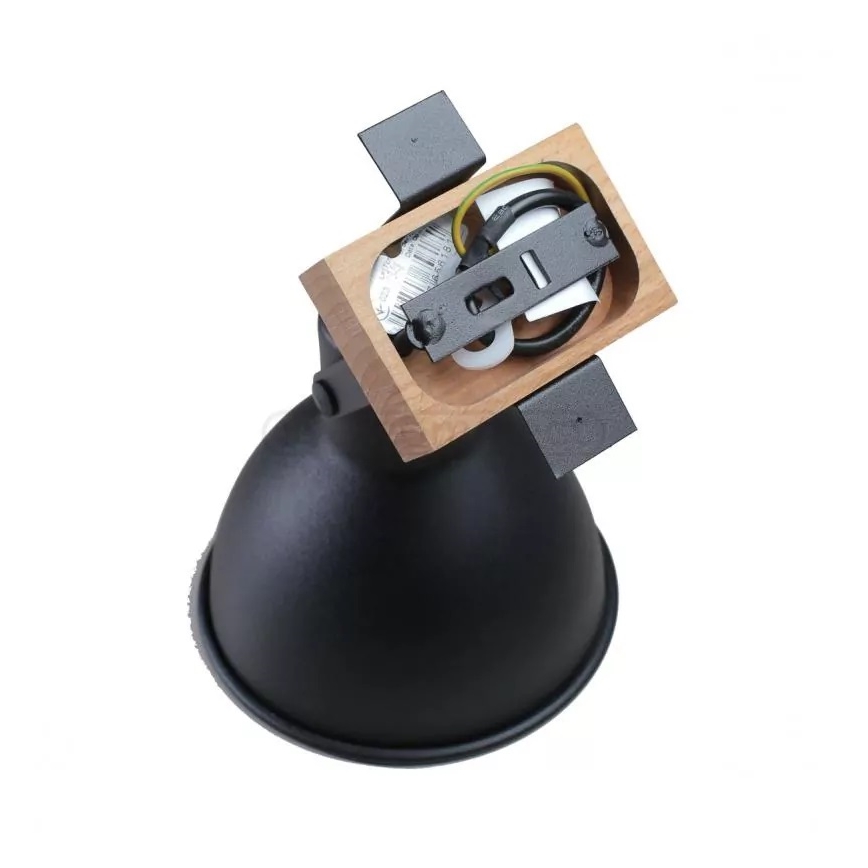 Точковий світильник 1xE27/40W/230V бук/чорний