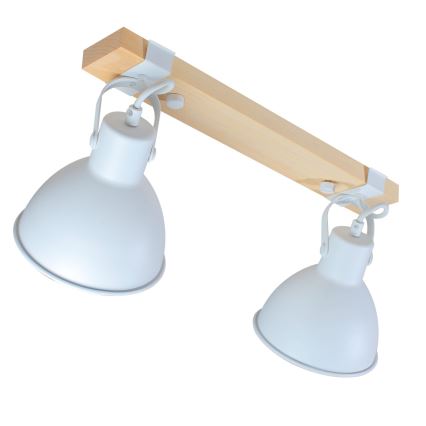 Точковий світильник 2xE27/40W/230V бук/білий