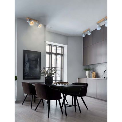 Точковий світильник 2xE27/40W/230V бук/білий