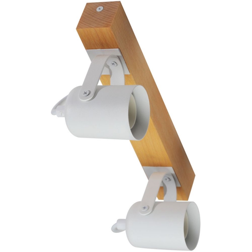 Точковий світильник 2xGU10/50W/230V бук/білий