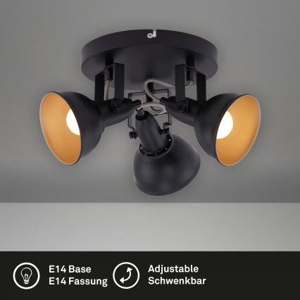 Точковий світильник 3xE14/40W/230V чорний