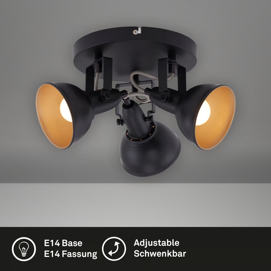 Точковий світильник 3xE14/40W/230V чорний