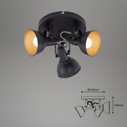 Точковий світильник 3xE14/40W/230V чорний