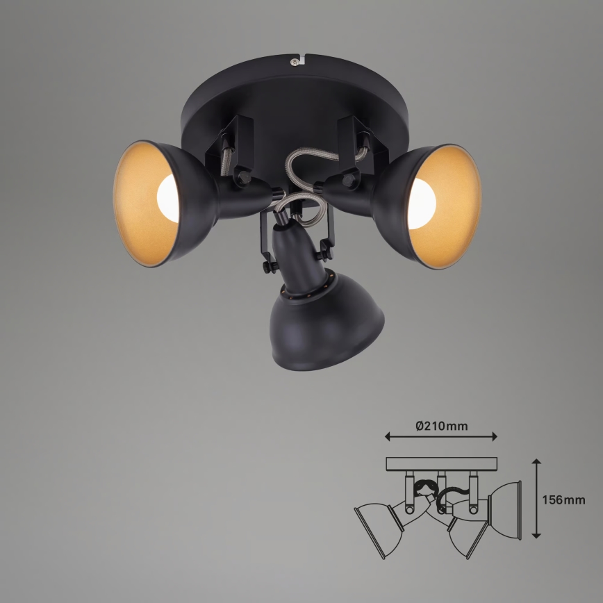 Точковий світильник 3xE14/40W/230V чорний