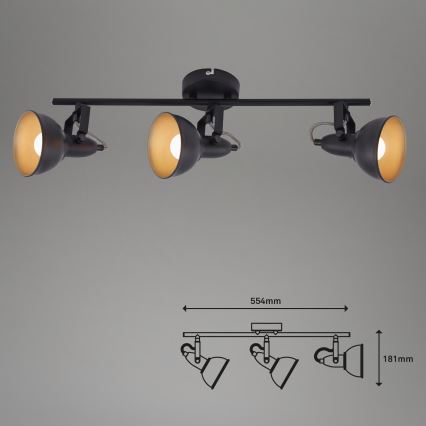 Точковий світильник 3xE14/40W/230V чорний