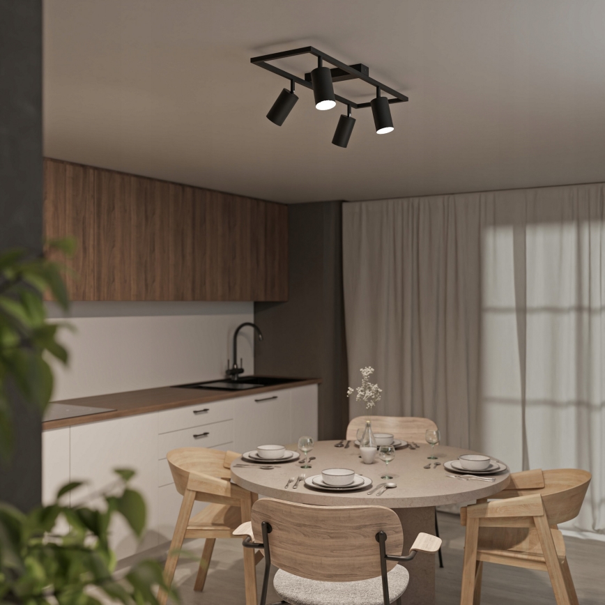 Точковий світильник 4xGU10/30W/230V чорний